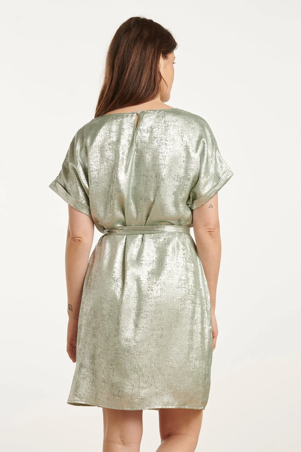 25111 Licht Metallic Zomerjurk | Soft Green