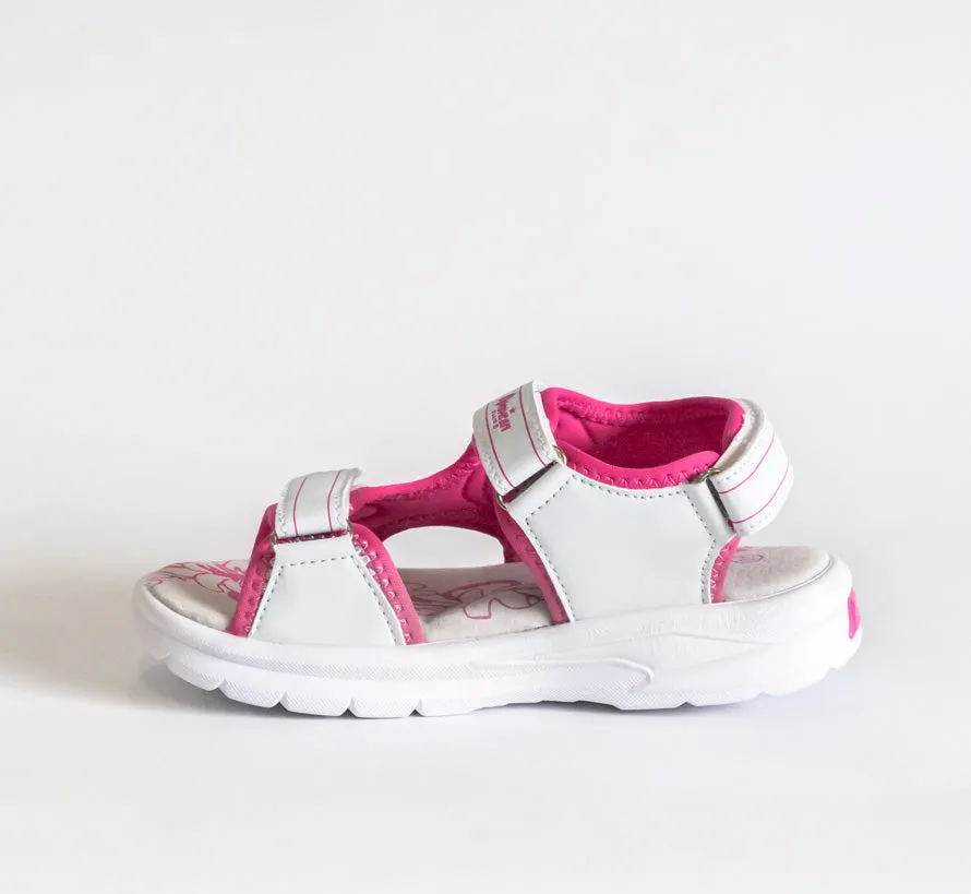 AC Girls' White and Pink Open-toe Sandals | 482/21-W