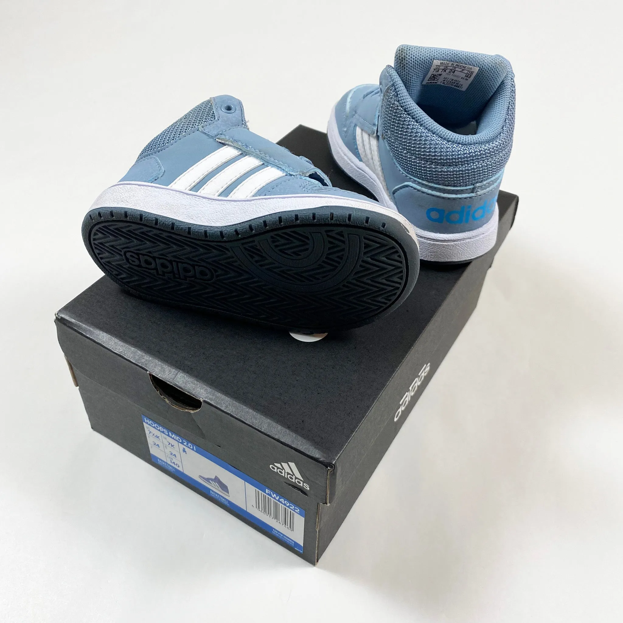 Adidas light blue Hoops basketball sneakers 24