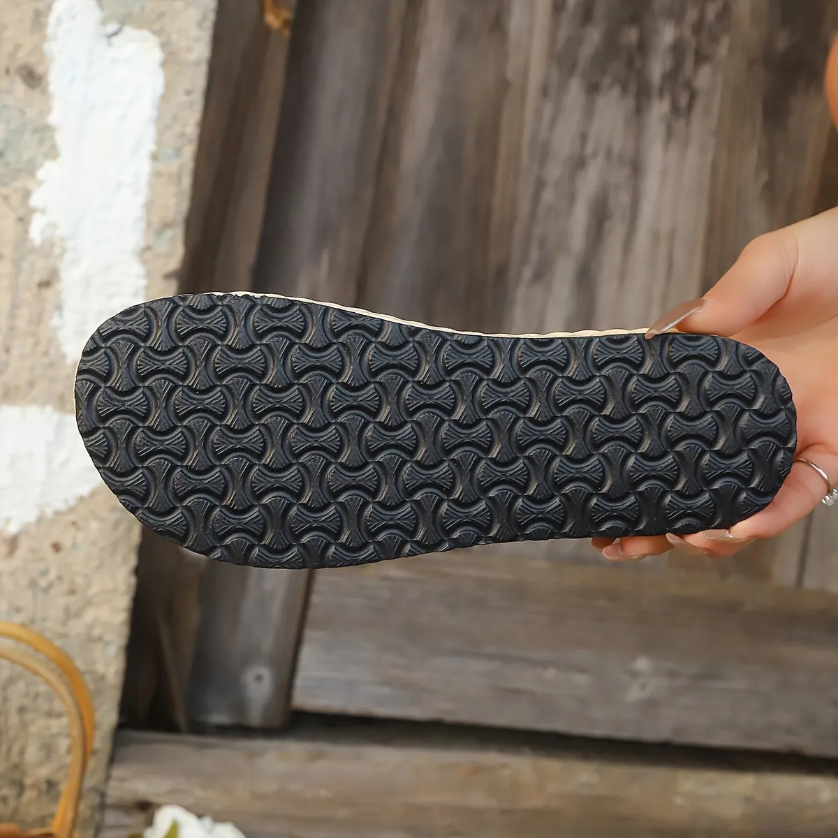 Adjustable Cork Slide Sandals  Womens Open Toe Slip-On Flats