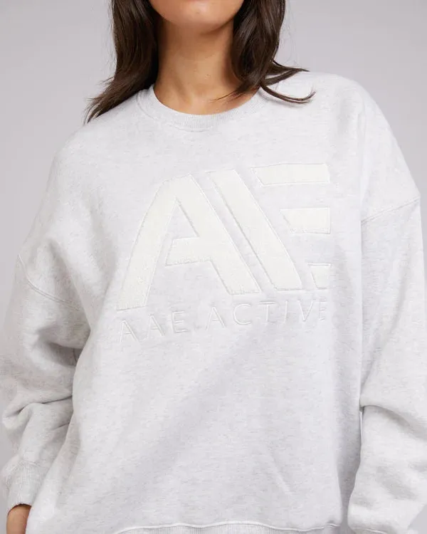 All About Eve Base Active Crew- Snow Marle