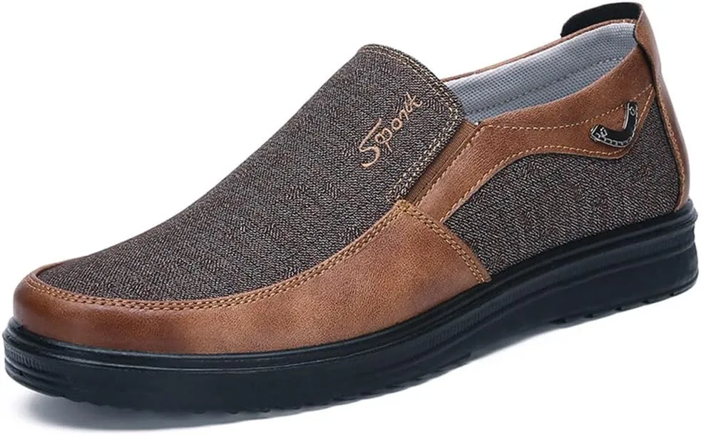 AngryMonkey Mens Slip On Loafer Plantar Fasciitis with Arch Support Dimleen Orthopedic Boat Shoes Pain Relief Cloth Shoes Large Sizes15