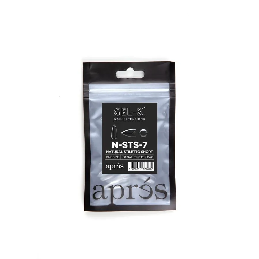 APRES GEL-X NATURAL STILETTO SHORT REFILL TIPS #00-#9