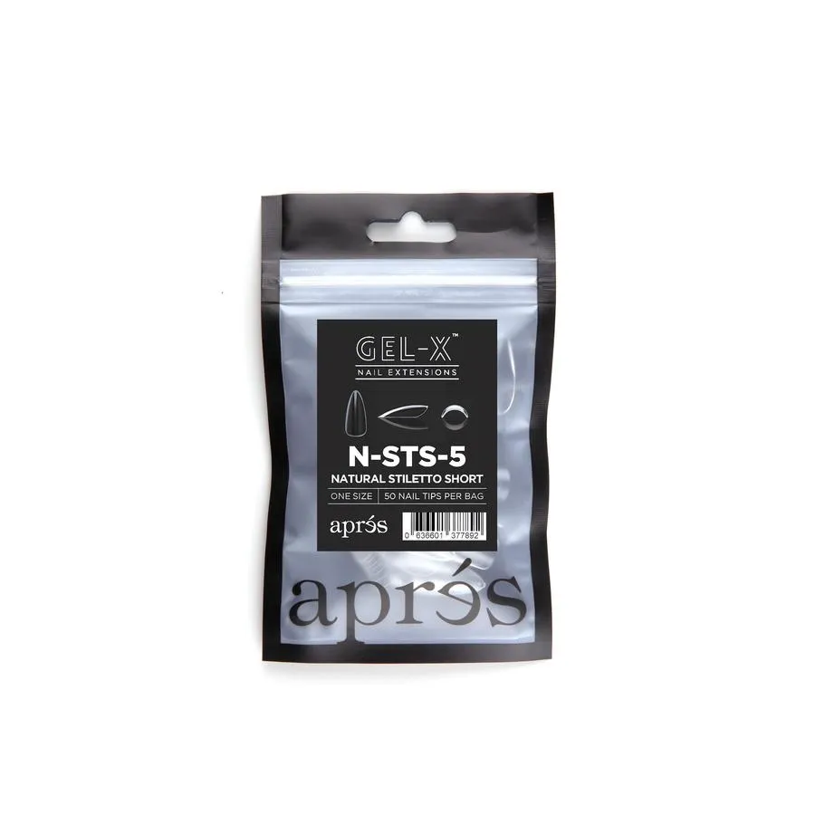 APRES GEL-X NATURAL STILETTO SHORT REFILL TIPS #00-#9