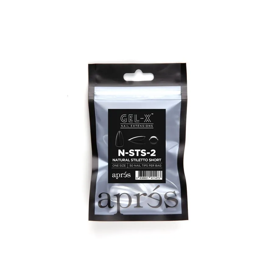 APRES GEL-X NATURAL STILETTO SHORT REFILL TIPS #00-#9
