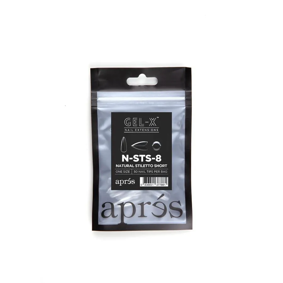 APRES GEL-X NATURAL STILETTO SHORT REFILL TIPS #00-#9