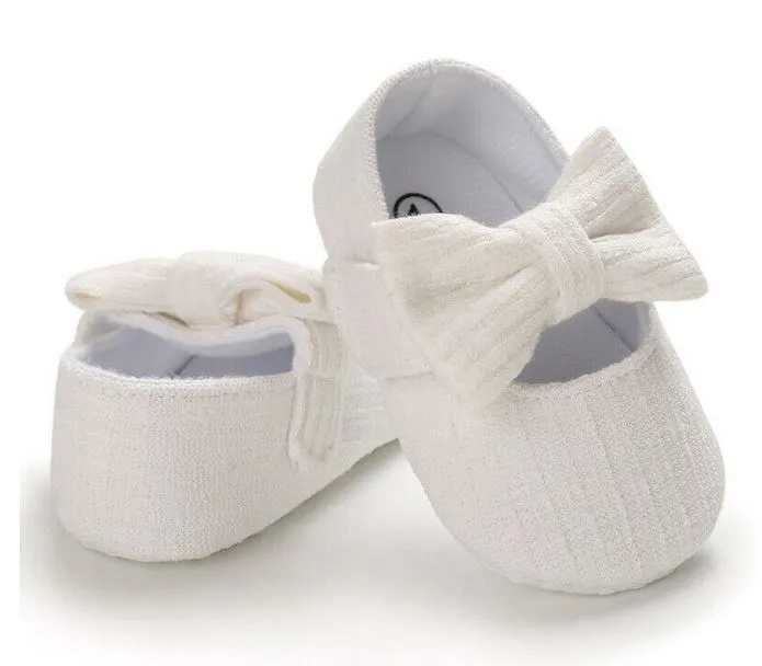 Baby First Walkers Clothing Baby Shoes Newborn Infant Pram Girls Princess Moccasins Bowknot Solid Soft Shoes.