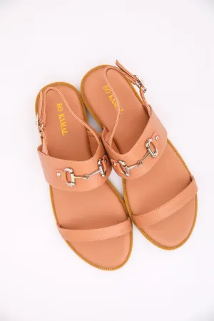 Basic Double Strapped Sandals - Pink