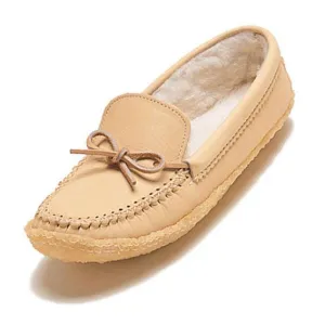 Bastien Ladies Moccasins - Crepe Sole - Cream