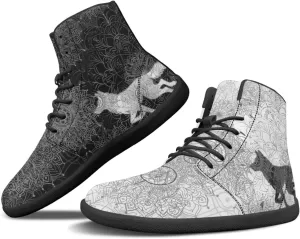 Binienty Wide Box Barefoot Shoes Men Women Wolf High Top Minimalist Ankle Boots Anti Skid Zero Drop Sole