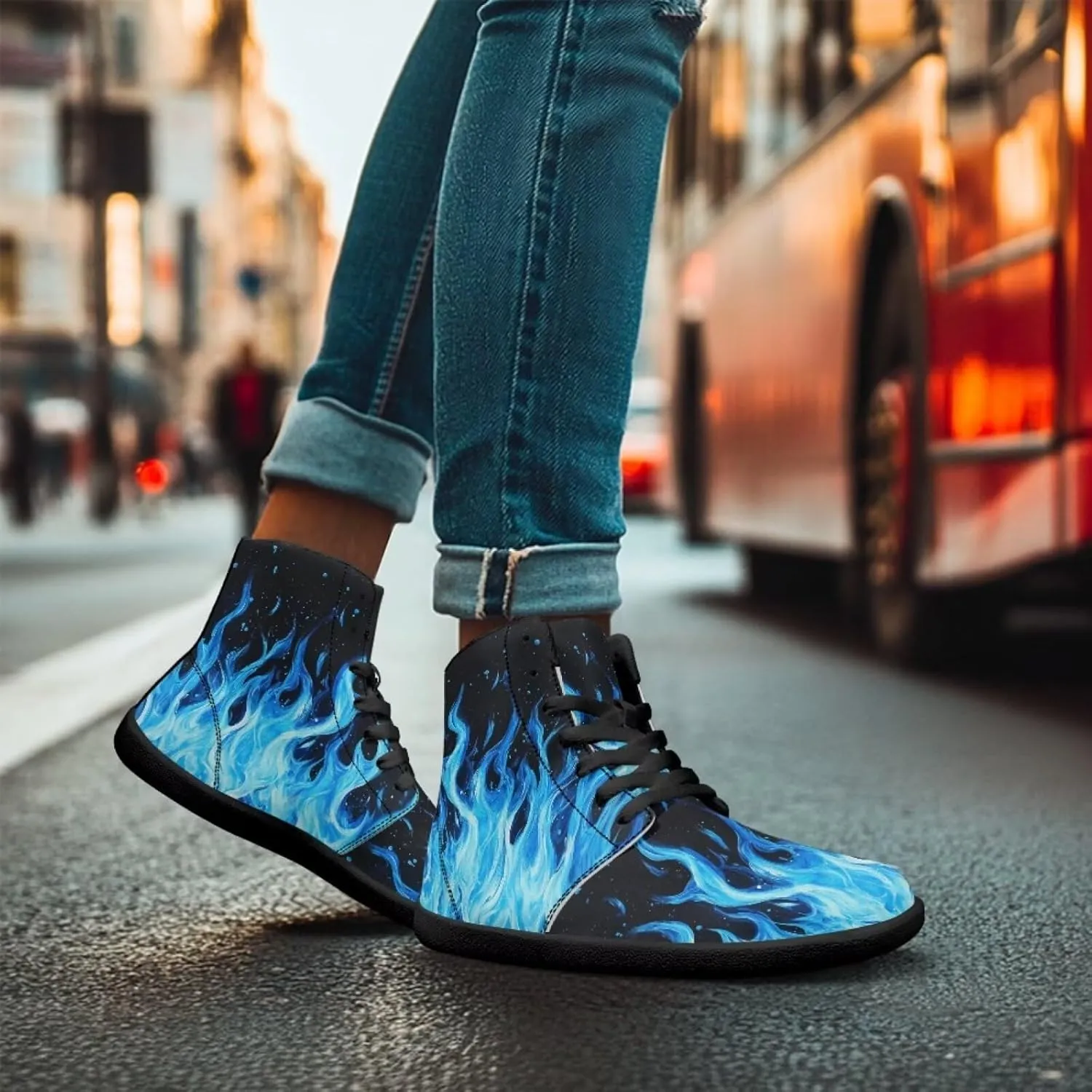 Binienty Women Men High Top Minimalist Barefoot Shoes Zero Drop Sole Outdoor Ankle Boot Shoes