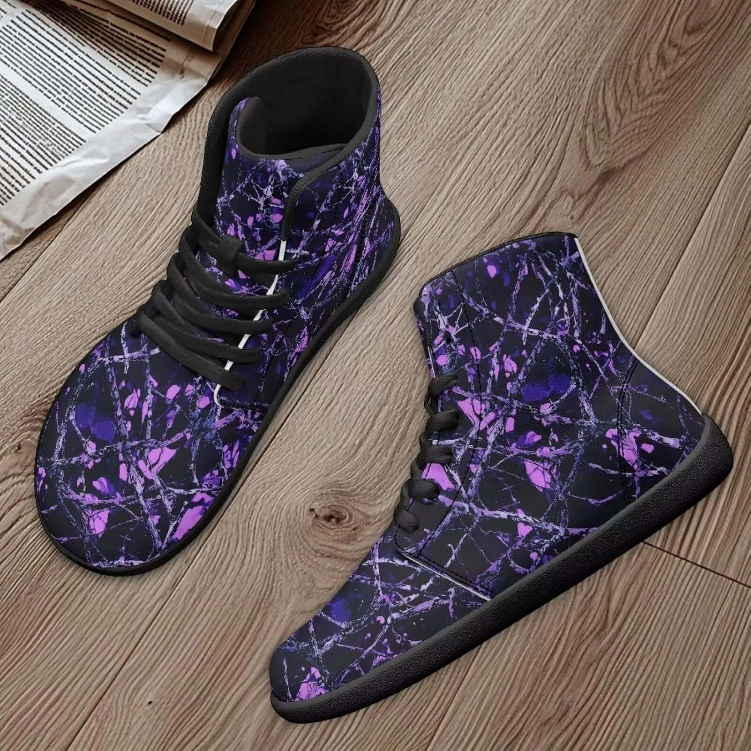 Binienty Women Men High Top Minimalist Barefoot Shoes Zero Drop Sole Outdoor Ankle Boot Shoes