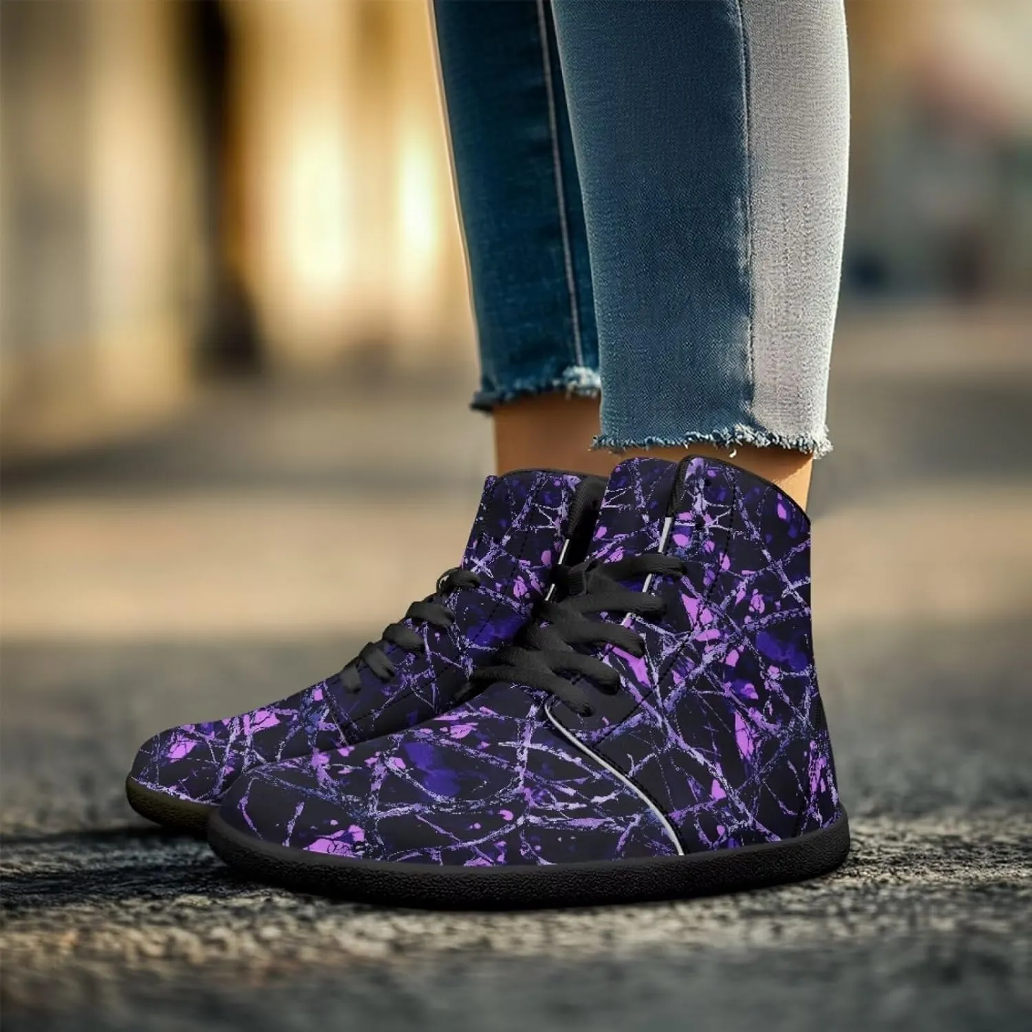 Binienty Women Men High Top Minimalist Barefoot Shoes Zero Drop Sole Outdoor Ankle Boot Shoes