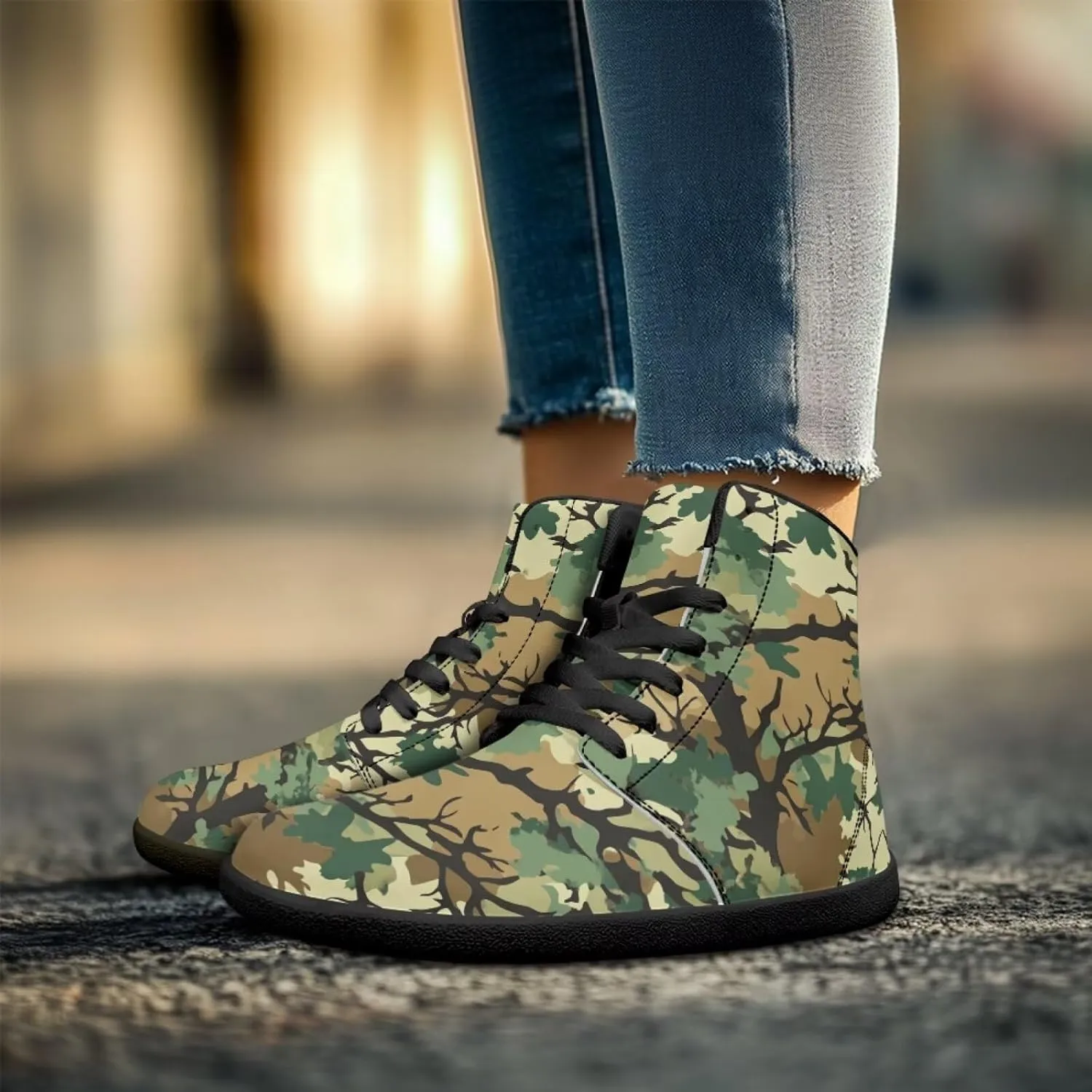 Binienty Women Men High Top Minimalist Barefoot Shoes Zero Drop Sole Outdoor Ankle Boot Shoes