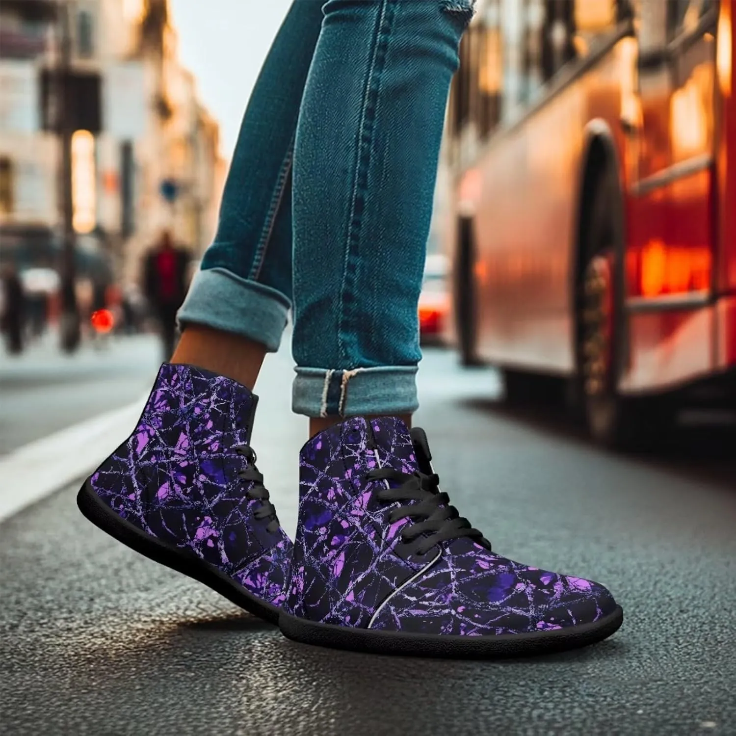 Binienty Women Men High Top Minimalist Barefoot Shoes Zero Drop Sole Outdoor Ankle Boot Shoes