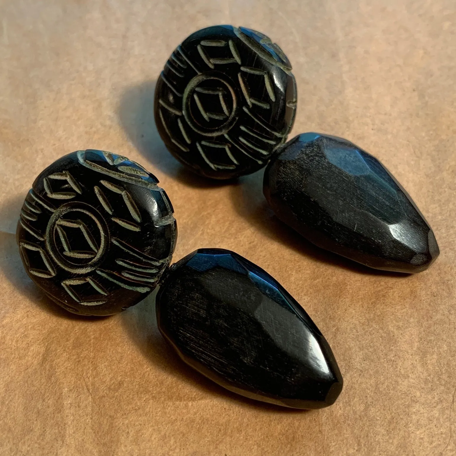 Black Bakelite Earrings