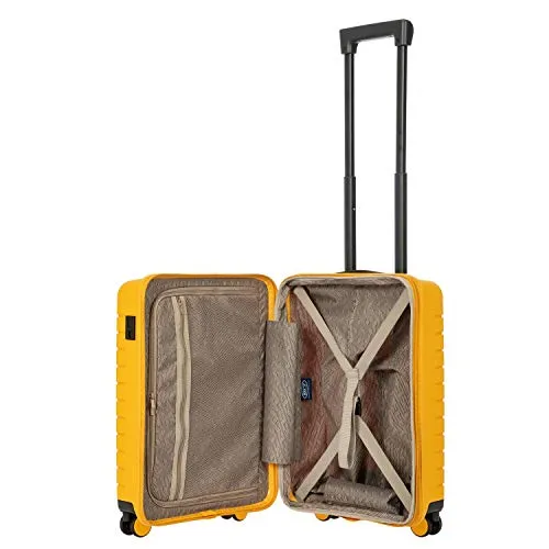 B|Y By Brics | Ulisse 21 Inch Expandable Spinner Suitcase | Mango | Hard Exterior, Multiple Pockets & TSA Approved Lock