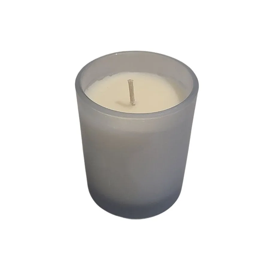 Candle - Glass Jar Mini Light Blue with Essential Oil - Light Floral Scent