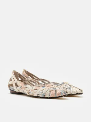 Celina Printed Weaved Flats