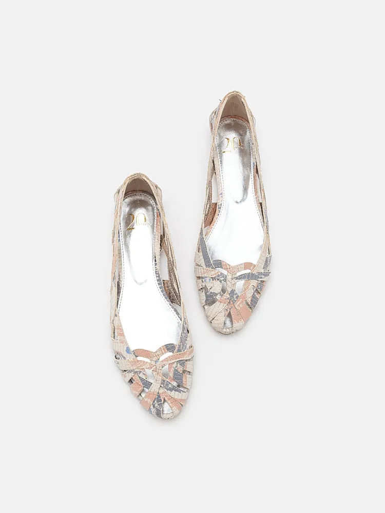 Celina Printed Weaved Flats
