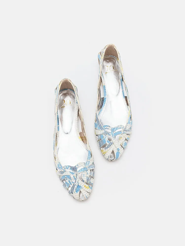 Celina Printed Weaved Flats