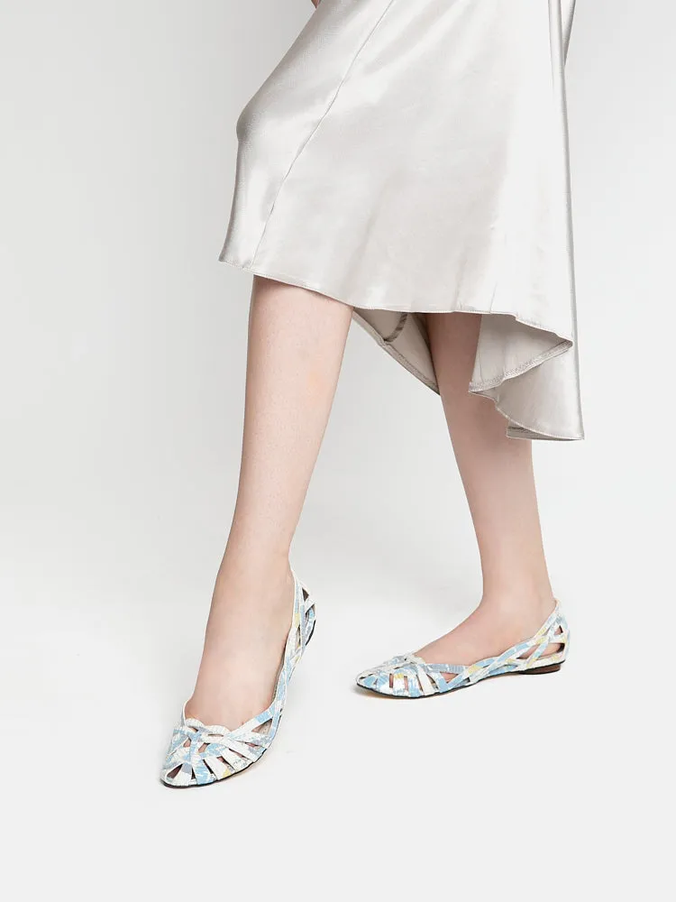 Celina Printed Weaved Flats