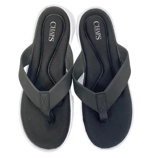 Chaps Men's Sandals Black White Memory Foam Size L SKU 000059-6