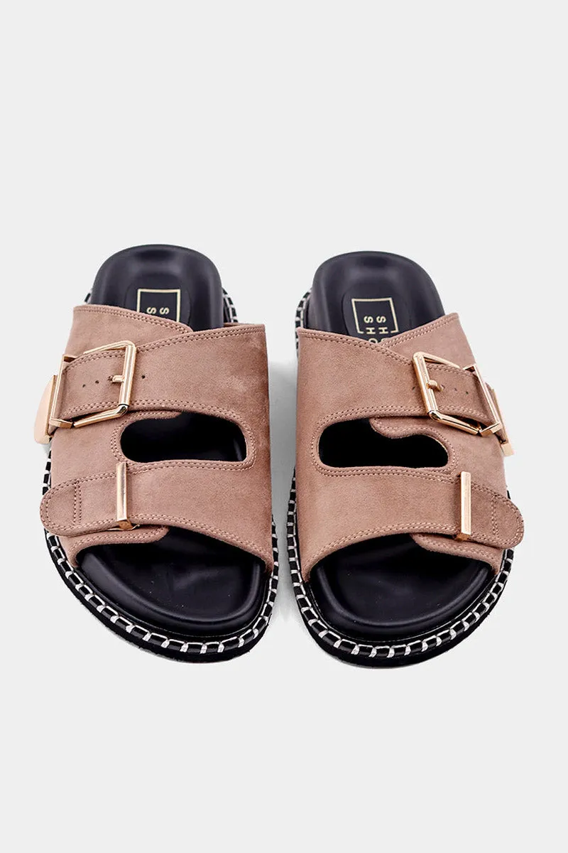 CHARLOTTE BUCKLE SLIDE SANDAL