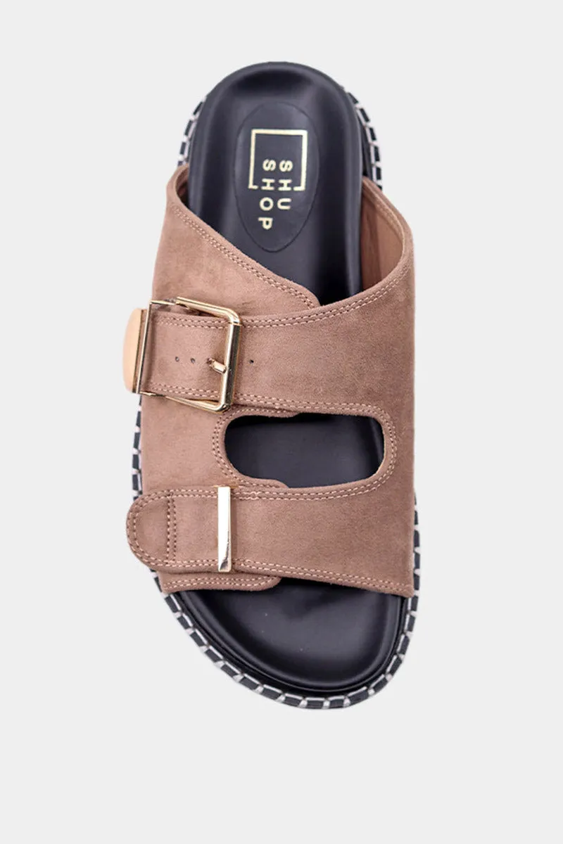 CHARLOTTE BUCKLE SLIDE SANDAL
