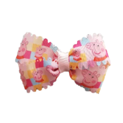 Cherish Hair Bow - Peppa Pig Checked