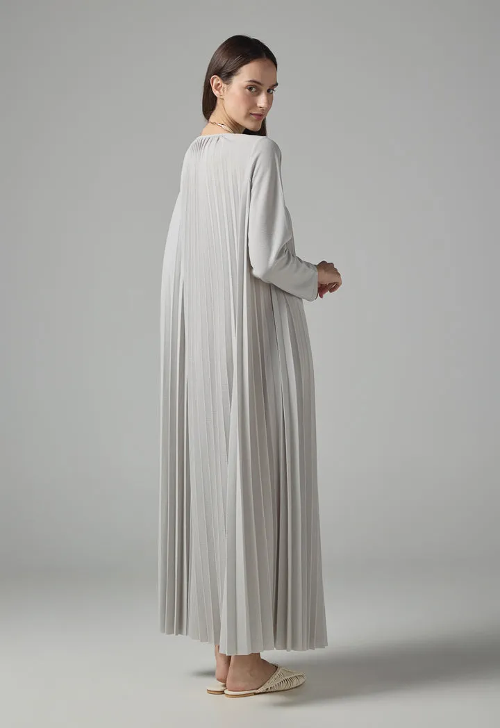 Choice Pleated Maxi Dress Grey