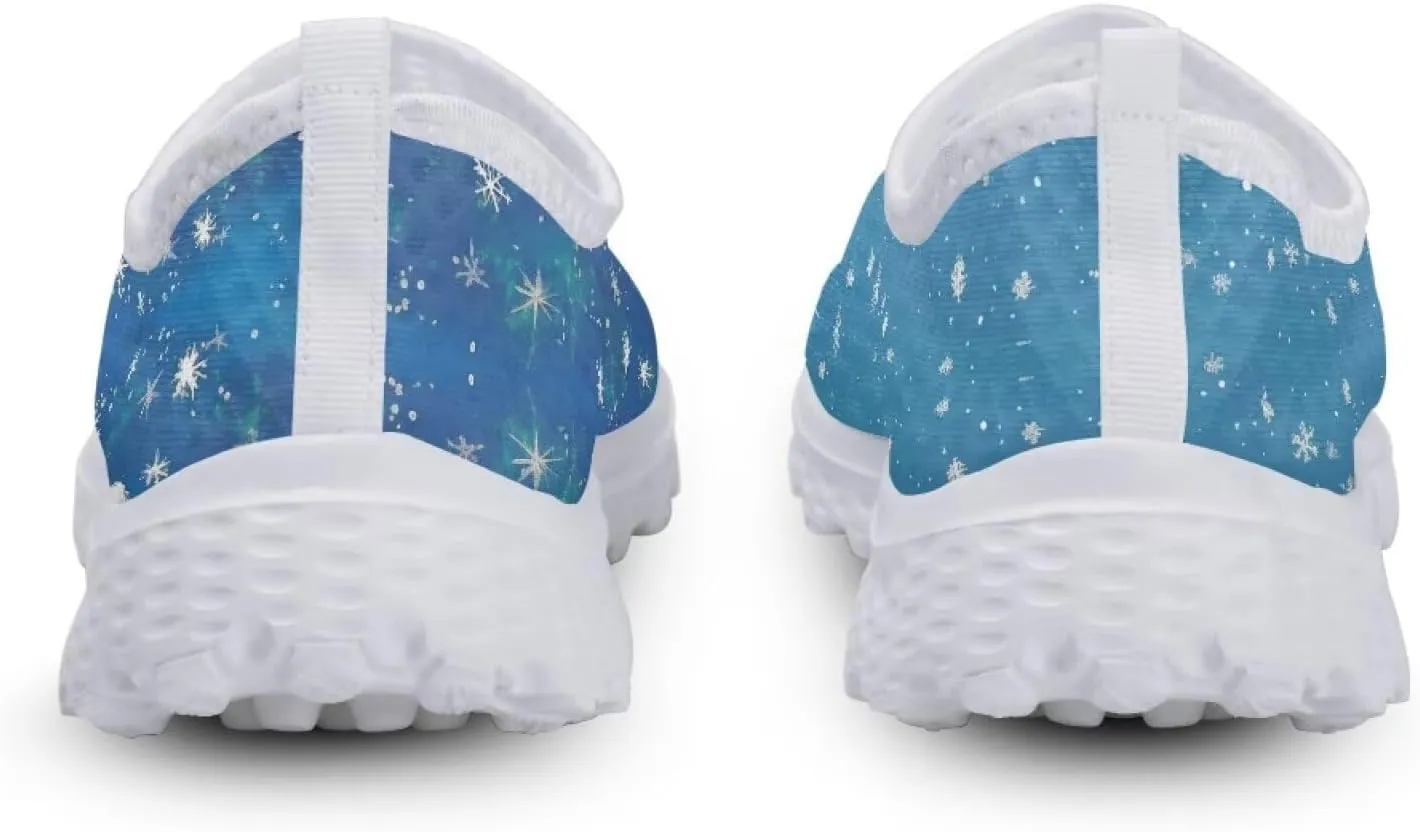 Christmas Slip On Loafer Shoes for Woman Size 5.5-11.5 Mesh Outdoor Walking Shoes Comfortable Road Running Shoes