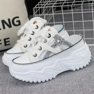 Chunky Sandals Women's - 8cm Glitter Shoes