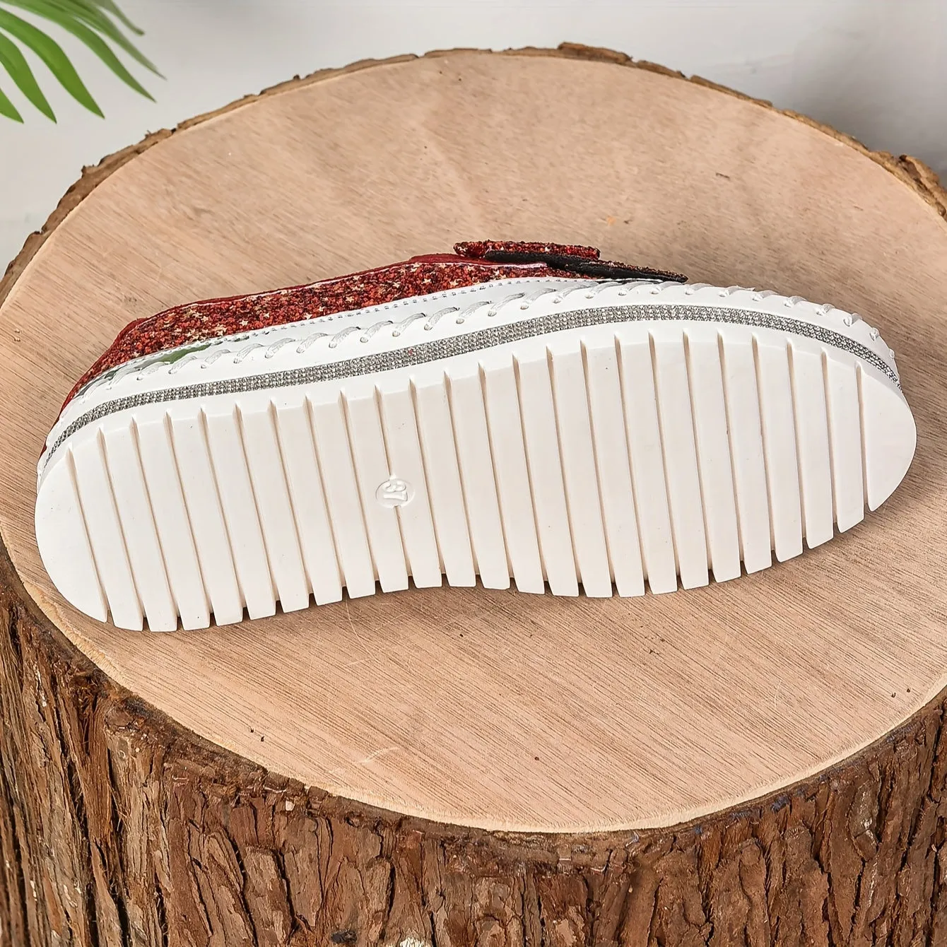 Dames slip-on loafers-glinsterende platformschoenen met lus