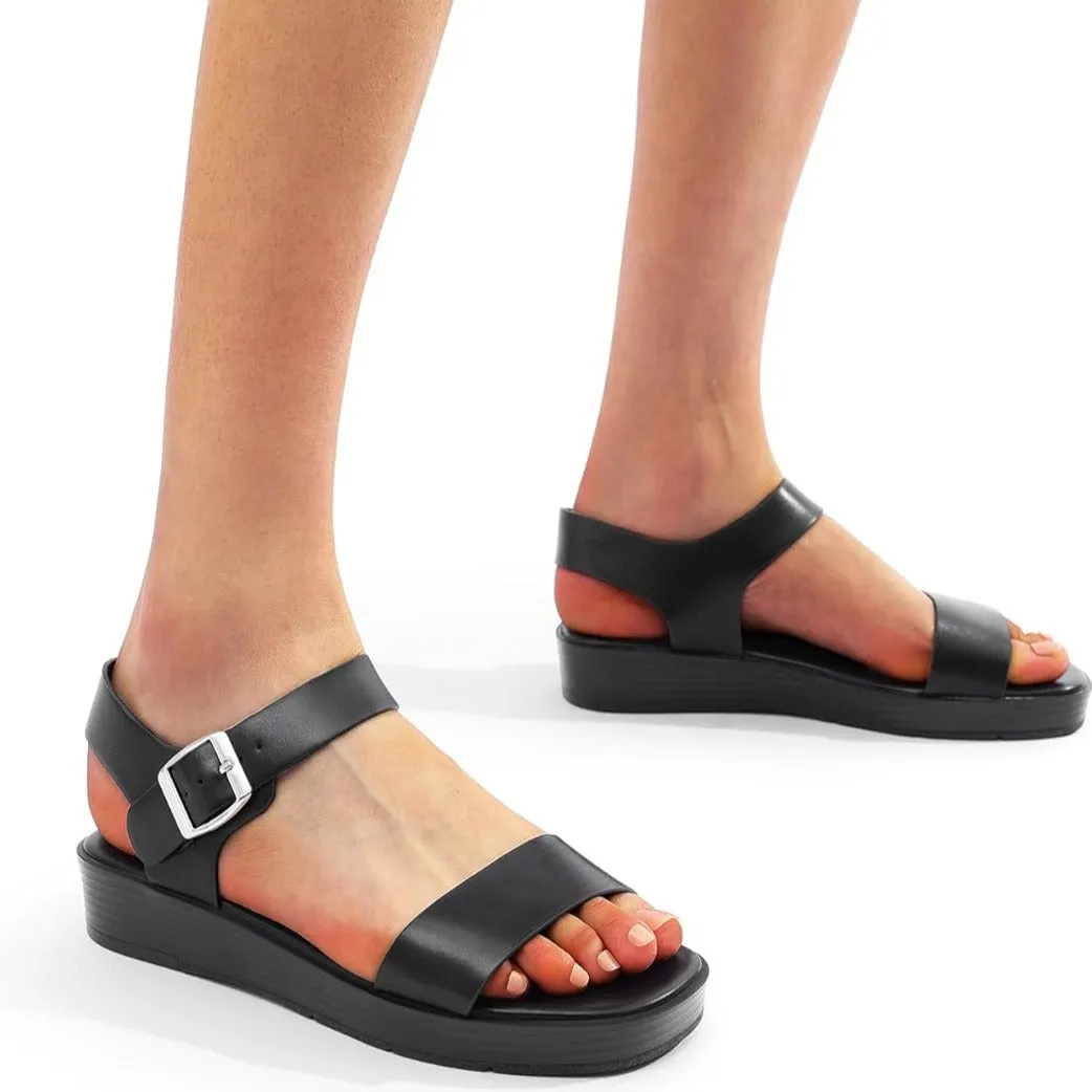 DREAM PAIRS Platform Sandals for Women, Comfortable Open Toe Wedge Sandals with Foam Insole, Lightweight Flatform Sandals for Women Dressy Casual Summer