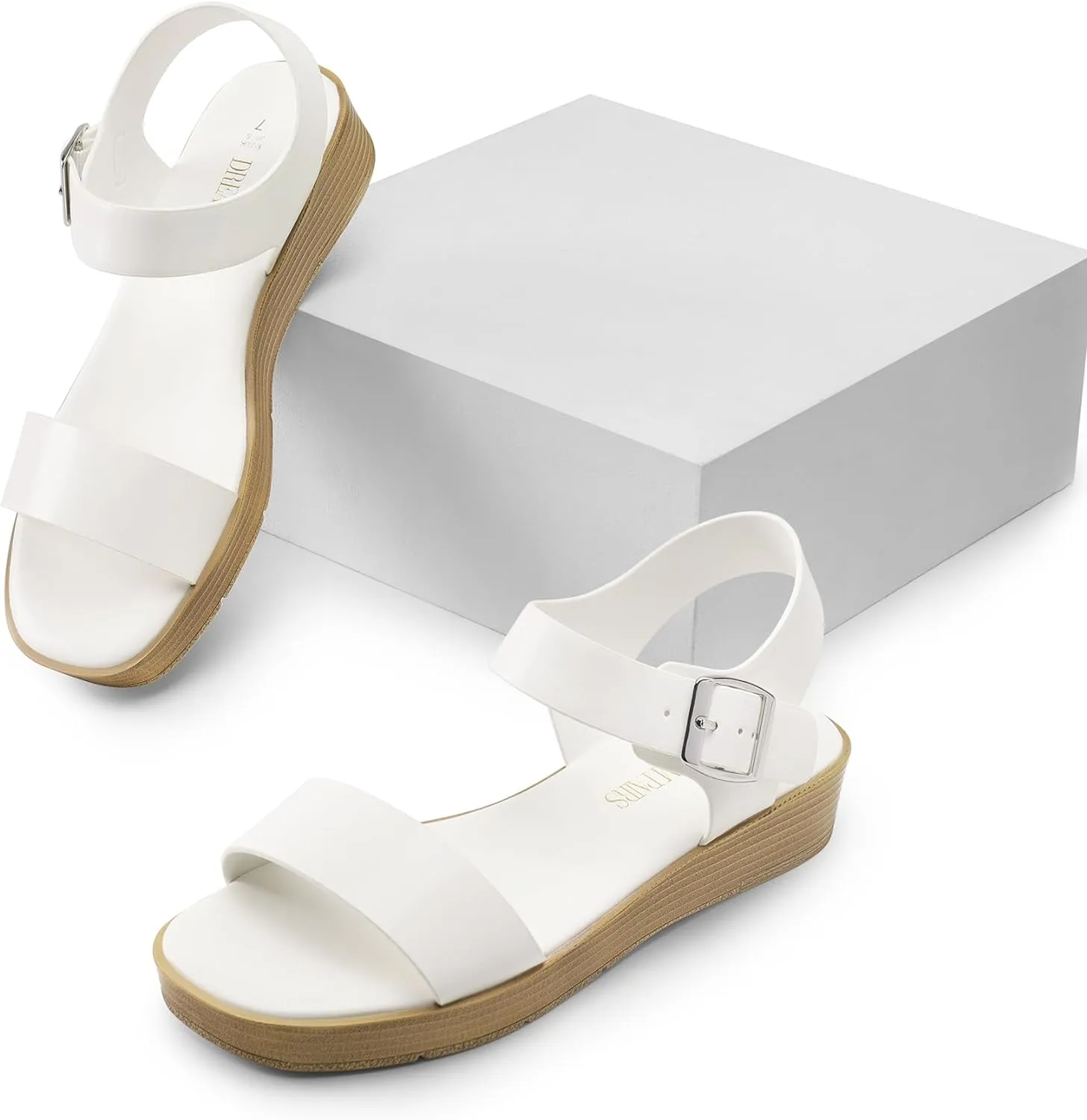 DREAM PAIRS Platform Sandals for Women, Comfortable Open Toe Wedge Sandals with Foam Insole, Lightweight Flatform Sandals for Women Dressy Casual Summer