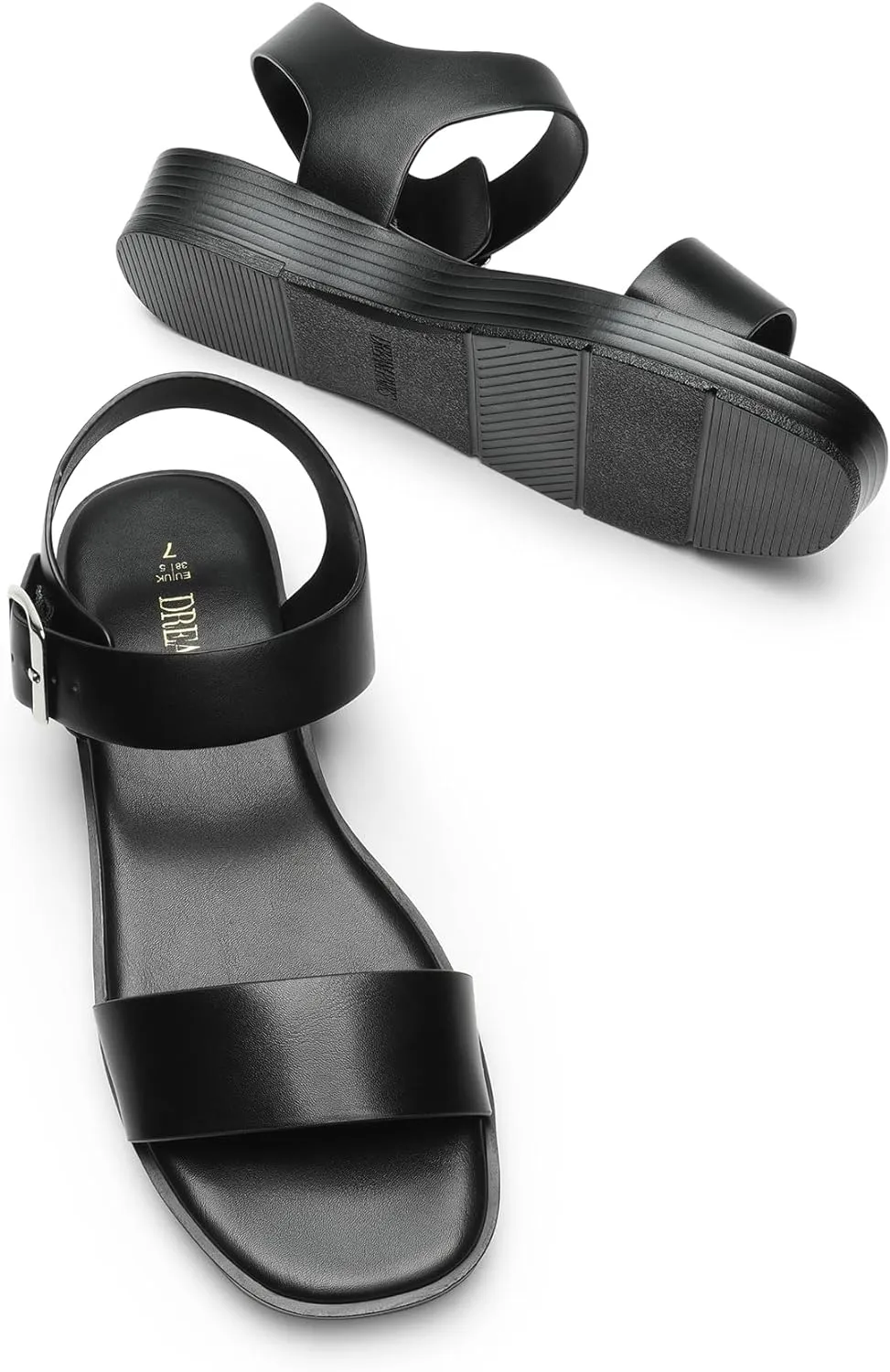 DREAM PAIRS Platform Sandals for Women, Comfortable Open Toe Wedge Sandals with Foam Insole, Lightweight Flatform Sandals for Women Dressy Casual Summer