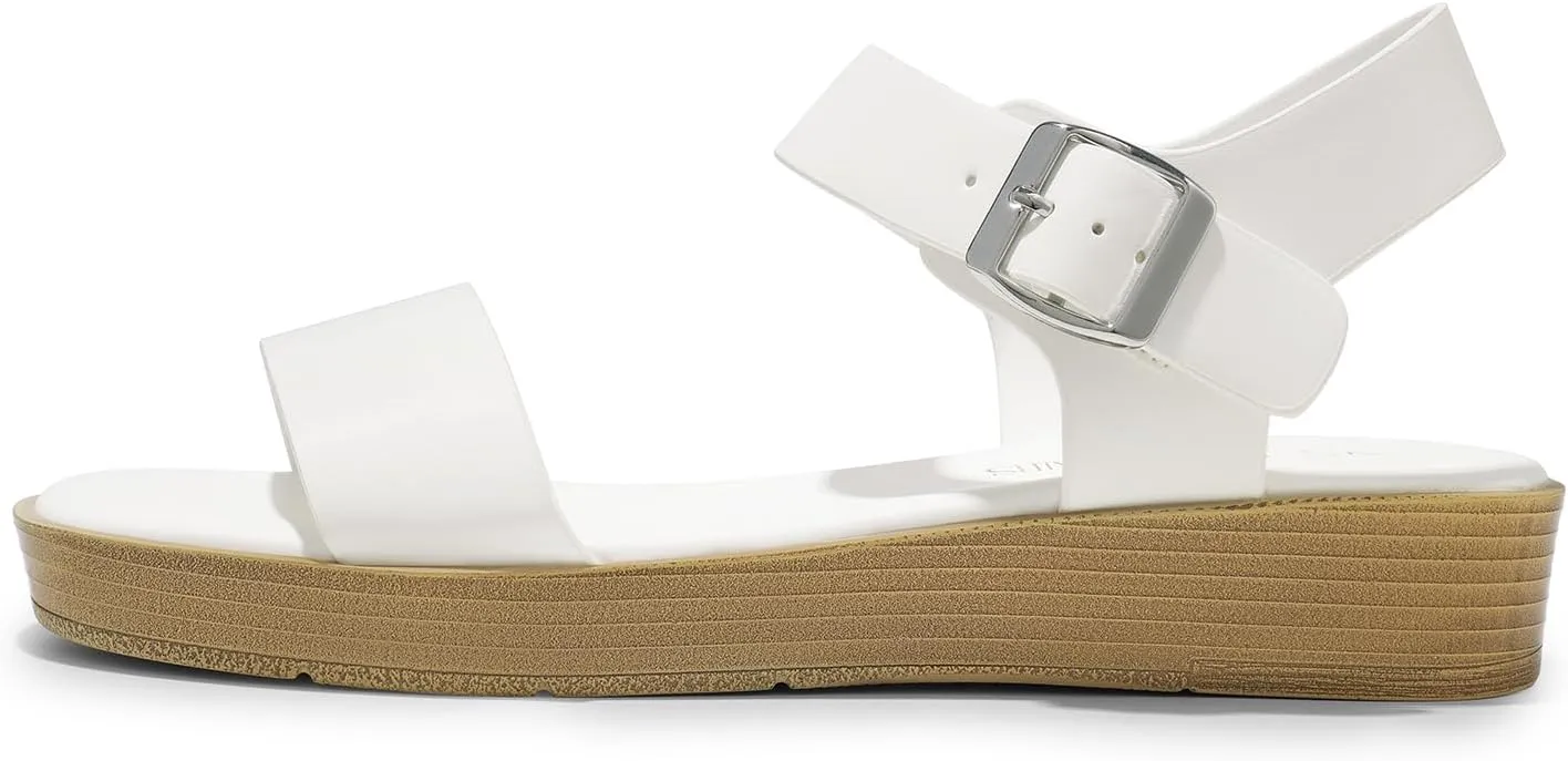 DREAM PAIRS Platform Sandals for Women, Comfortable Open Toe Wedge Sandals with Foam Insole, Lightweight Flatform Sandals for Women Dressy Casual Summer
