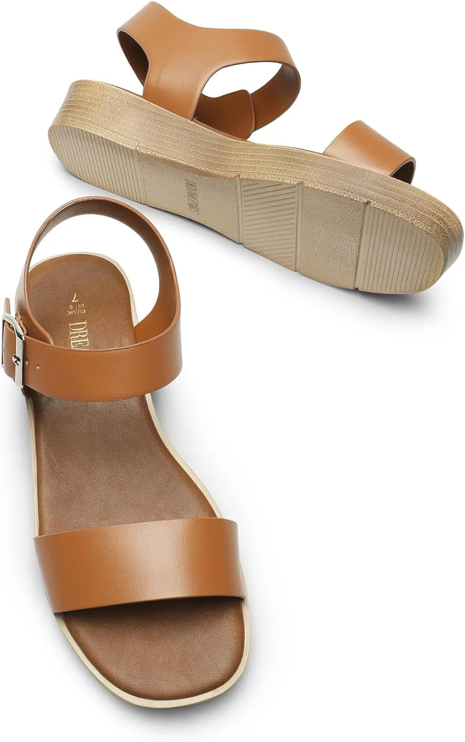 DREAM PAIRS Platform Sandals for Women, Comfortable Open Toe Wedge Sandals with Foam Insole, Lightweight Flatform Sandals for Women Dressy Casual Summer