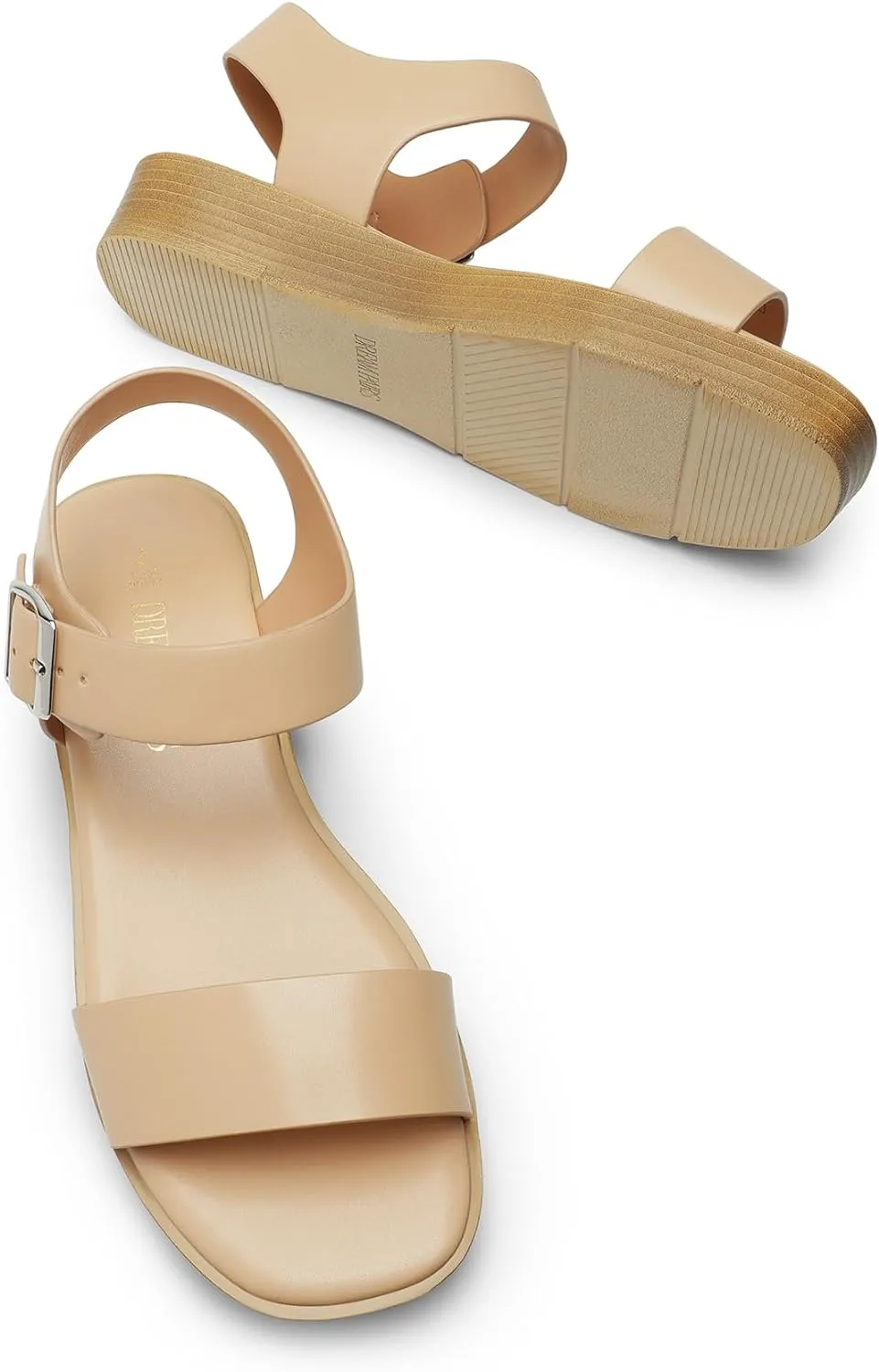 DREAM PAIRS Platform Sandals for Women, Comfortable Open Toe Wedge Sandals with Foam Insole, Lightweight Flatform Sandals for Women Dressy Casual Summer