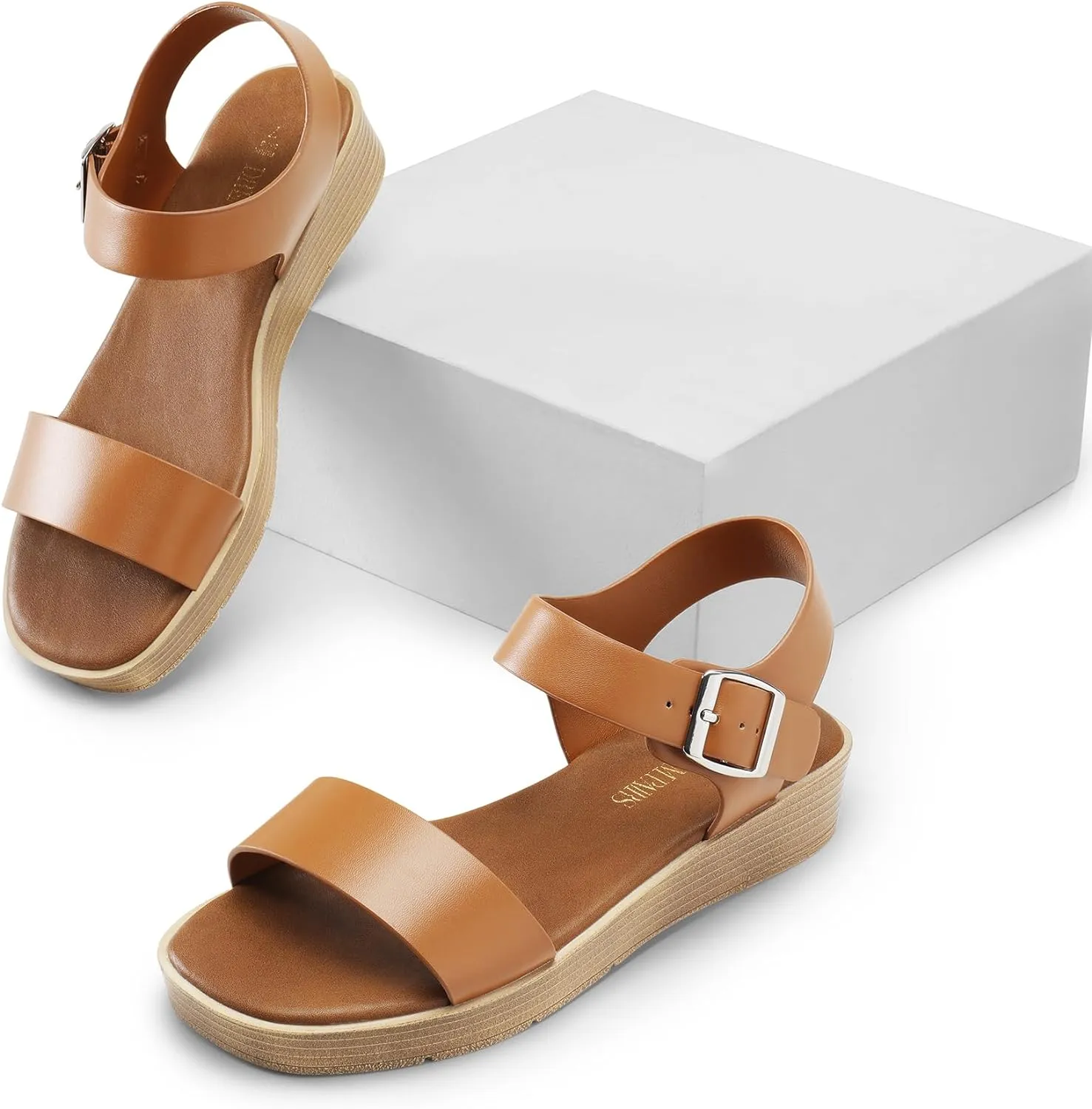 DREAM PAIRS Platform Sandals for Women, Comfortable Open Toe Wedge Sandals with Foam Insole, Lightweight Flatform Sandals for Women Dressy Casual Summer
