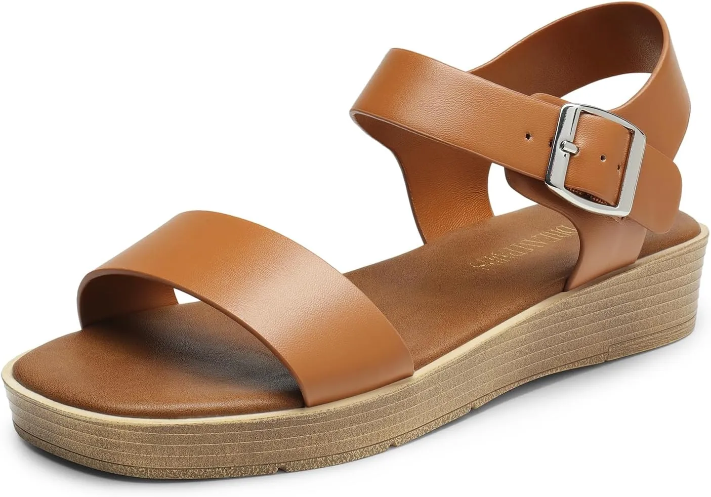 DREAM PAIRS Platform Sandals for Women, Comfortable Open Toe Wedge Sandals with Foam Insole, Lightweight Flatform Sandals for Women Dressy Casual Summer