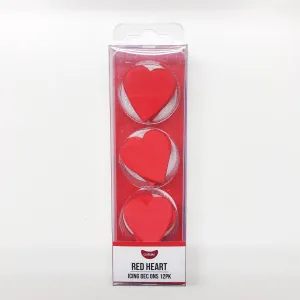 Edible Red Heart Dec Ons - 12 Pack