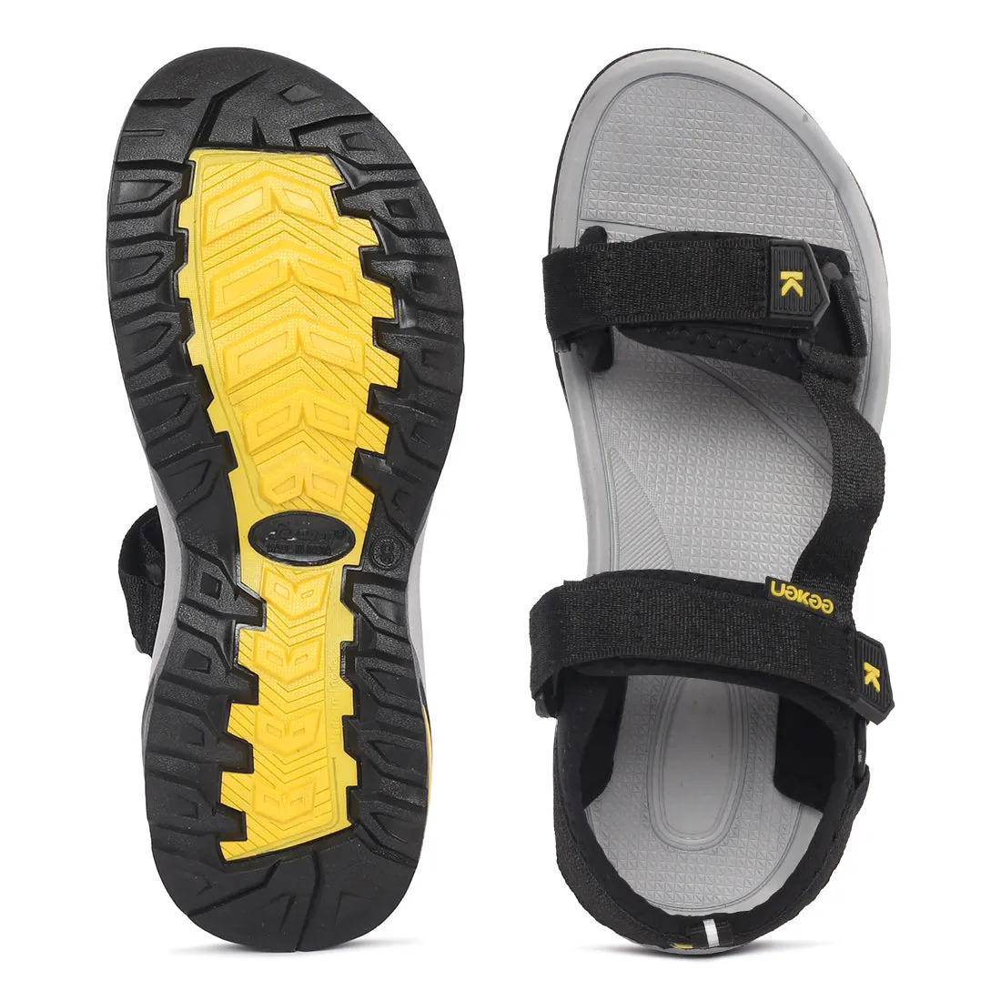 Eeken ESDG1051 Black Stylish Lightweight Dailywear Sports Sandals For Men