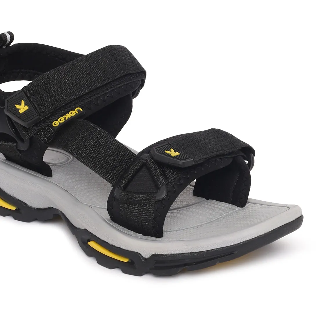 Eeken ESDG1051 Black Stylish Lightweight Dailywear Sports Sandals For Men