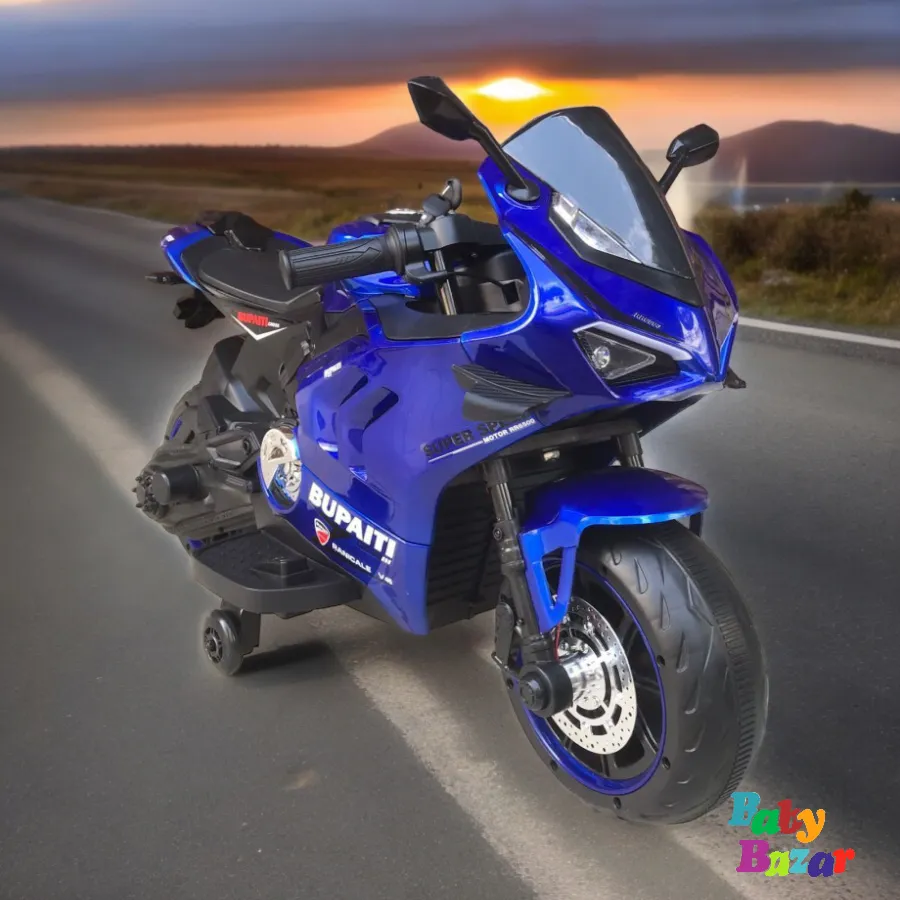 Electric Heavy Bike For Kids Blue Color
