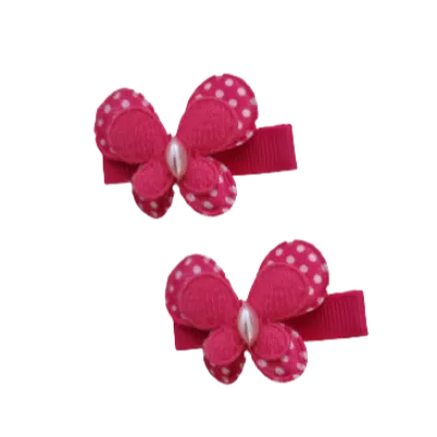 Embellished Non Slip Hair Clip - Butterfly Spotty (2 colour options)