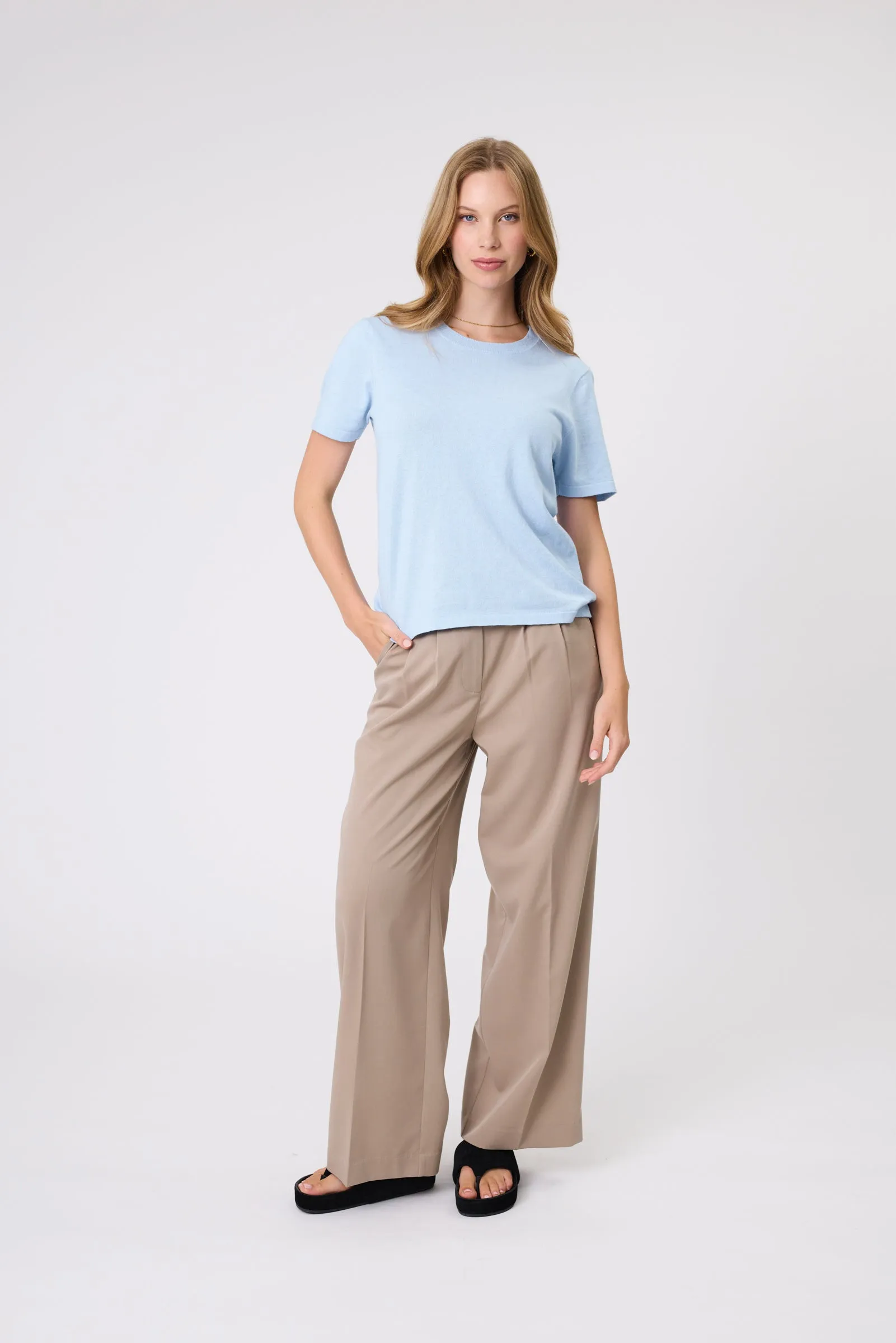 Encore Knit Tee - Ice Blue