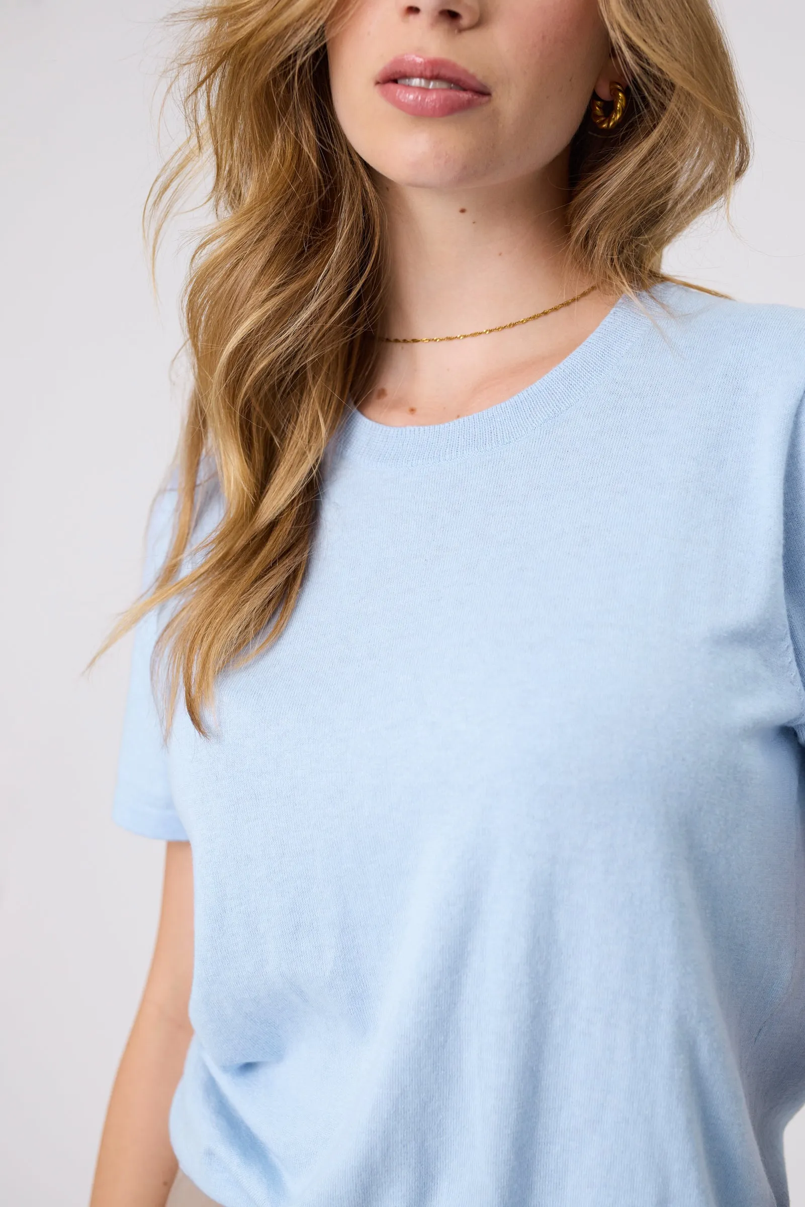 Encore Knit Tee - Ice Blue