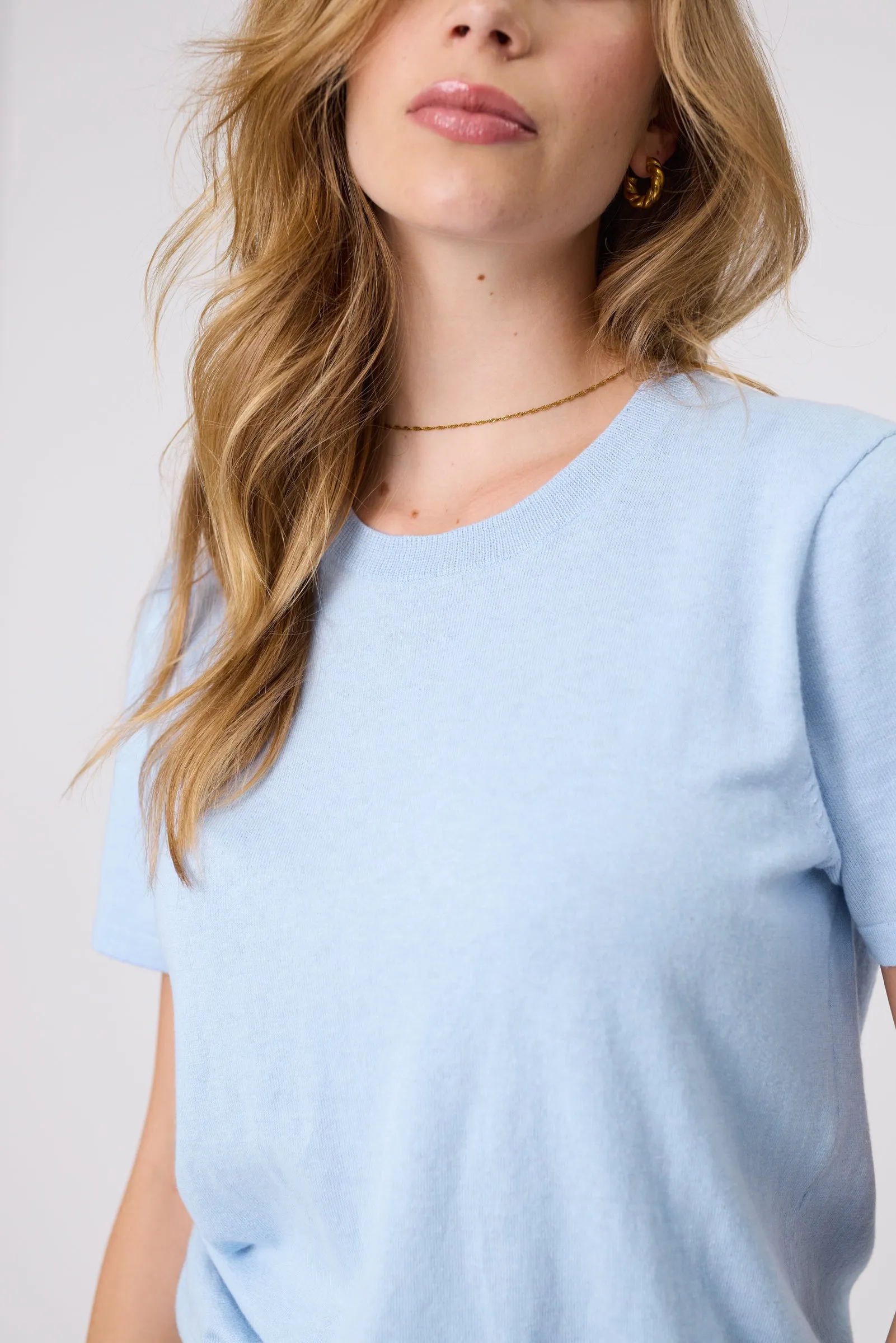 Encore Knit Tee - Ice Blue